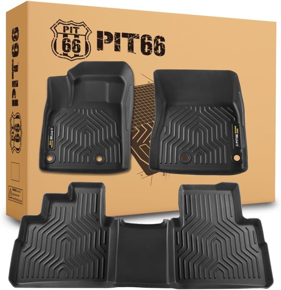 PIT66 Heavy Duty TPE Floor Mats - Fits 2021-2025 Nissan Rogue (No Sport) - Black