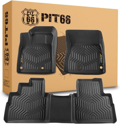 PIT66 Heavy Duty TPE Floor Mats - Fits 2021-2025 Nissan Rogue (No Sport) - Black