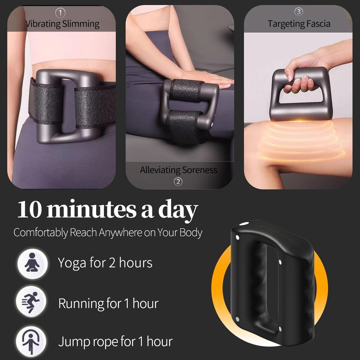 GiftPlus Massager Ring 5-Speed 21kg Deep Tissue Body Strap Cordless USB-C