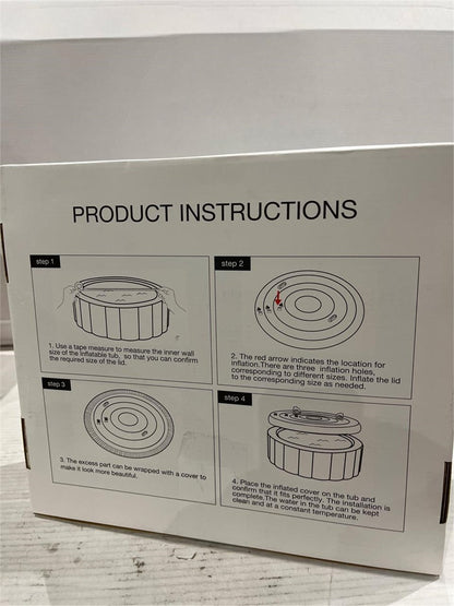 Inflatable Hot Tub Cover Round Insulated Energy Saving Rain Snow Proof Sibosen