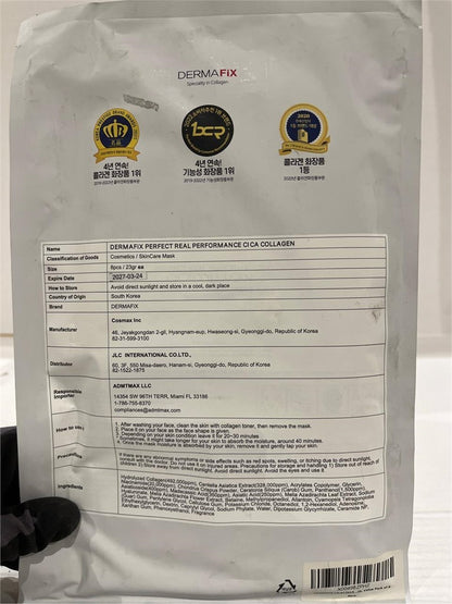 DERMAFIX Cicacollagen Hydrolyzed Collagen Korean Sheet Mask 8 Pack K-Beauty New