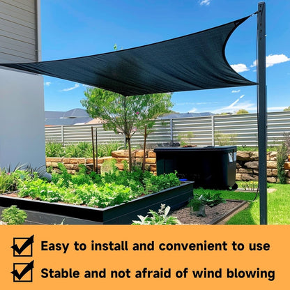 Sun Shade Cloth 80% Black 10x10ft Patio Pergola Greenhouse Mesh Tarp w/ Grommets