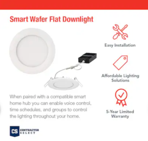 Juno Connected Wafer 4" Smart LED Recessed Light Tunable White