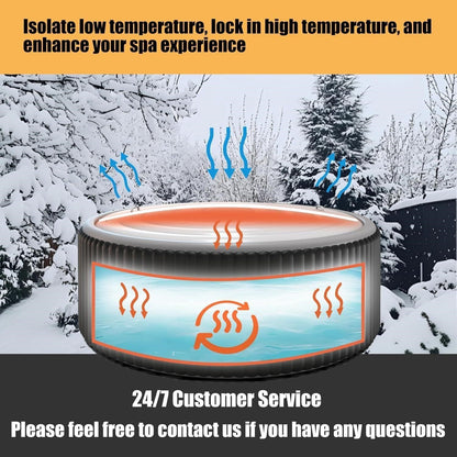 Inflatable Hot Tub Cover Round Insulated Energy Saving Rain Snow Proof Sibosen