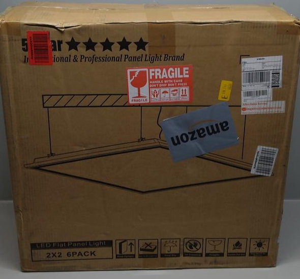 6 Pack 2x2 LED Flat Panel Light Drop Ceiling 40W 4400LM 3CCT Dimmable ETL Office