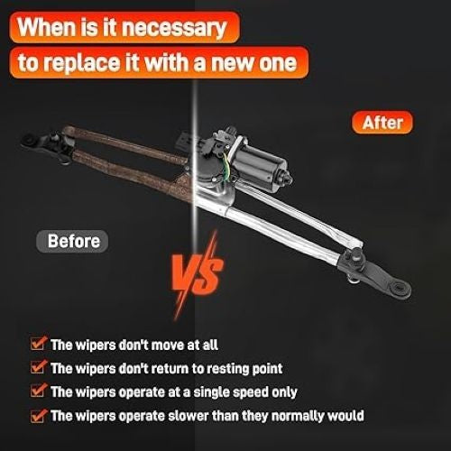 Wiper Motor + Linkage Assembly for Jeep Wrangler JK 07-18 55077859AB AC AD 602-1