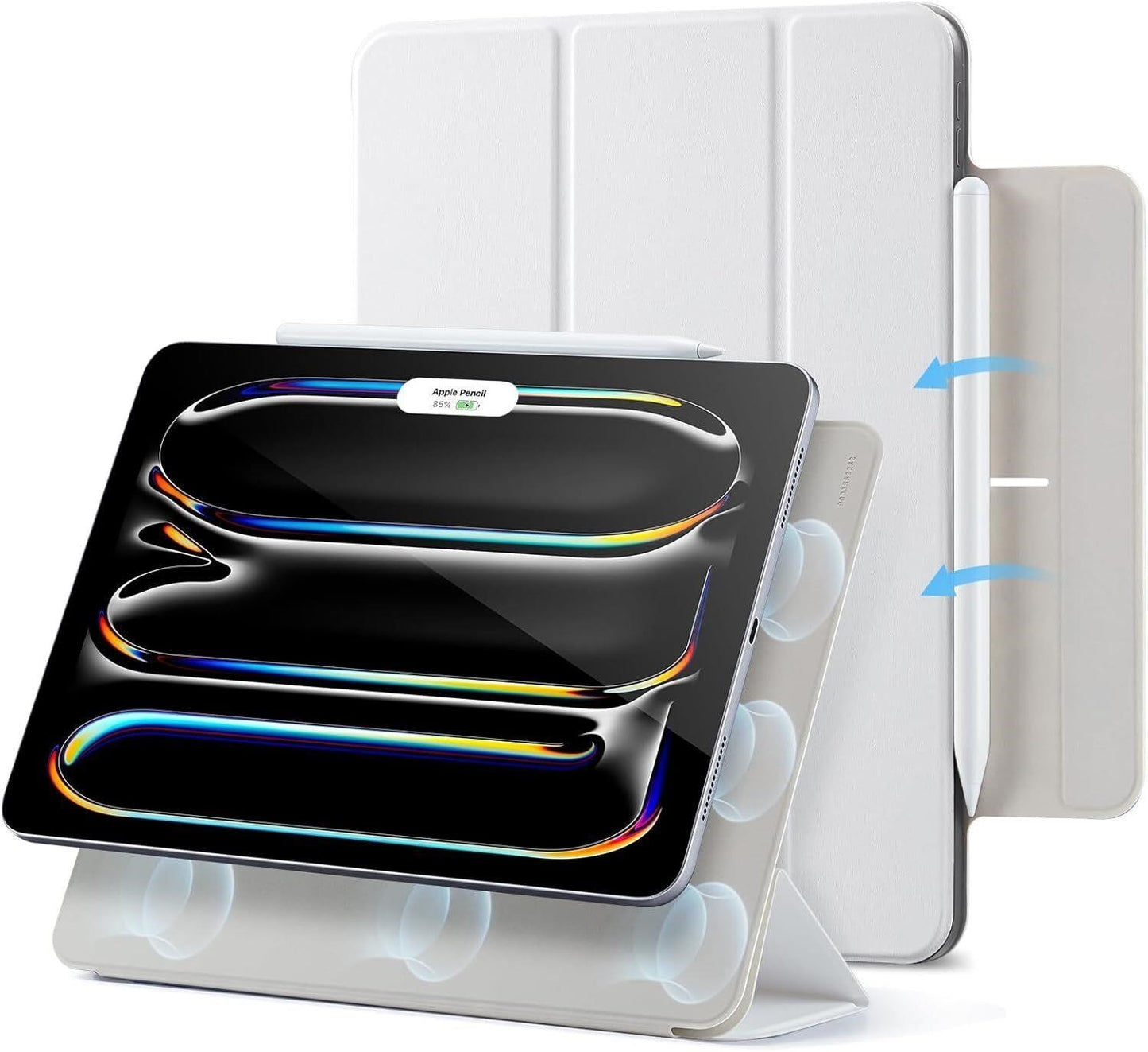 ESR Rebound Magnetic iPad Pro 13 Case M4 M5 2024 2025 Trifold White Pencil New