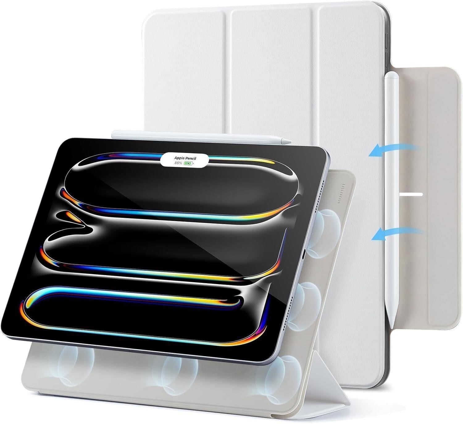 ESR Rebound Magnetic iPad Pro 13 Case M4 M5 2024 2025 Trifold White Pencil New