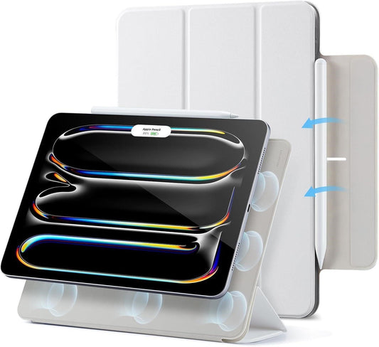 ESR Rebound Magnetic iPad Pro 13 Case M4 M5 2024 2025 Trifold White Pencil New