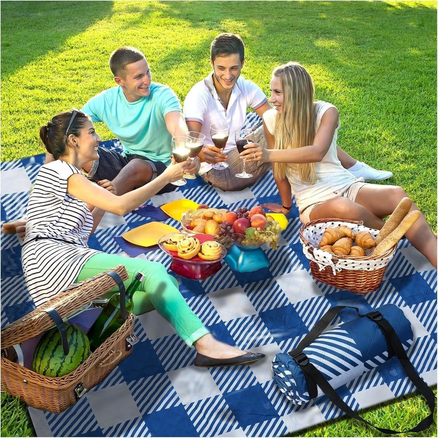 Extra Large Picnic Blanket 80x80 Waterproof Sandproof Beach Camping Mat Foldable