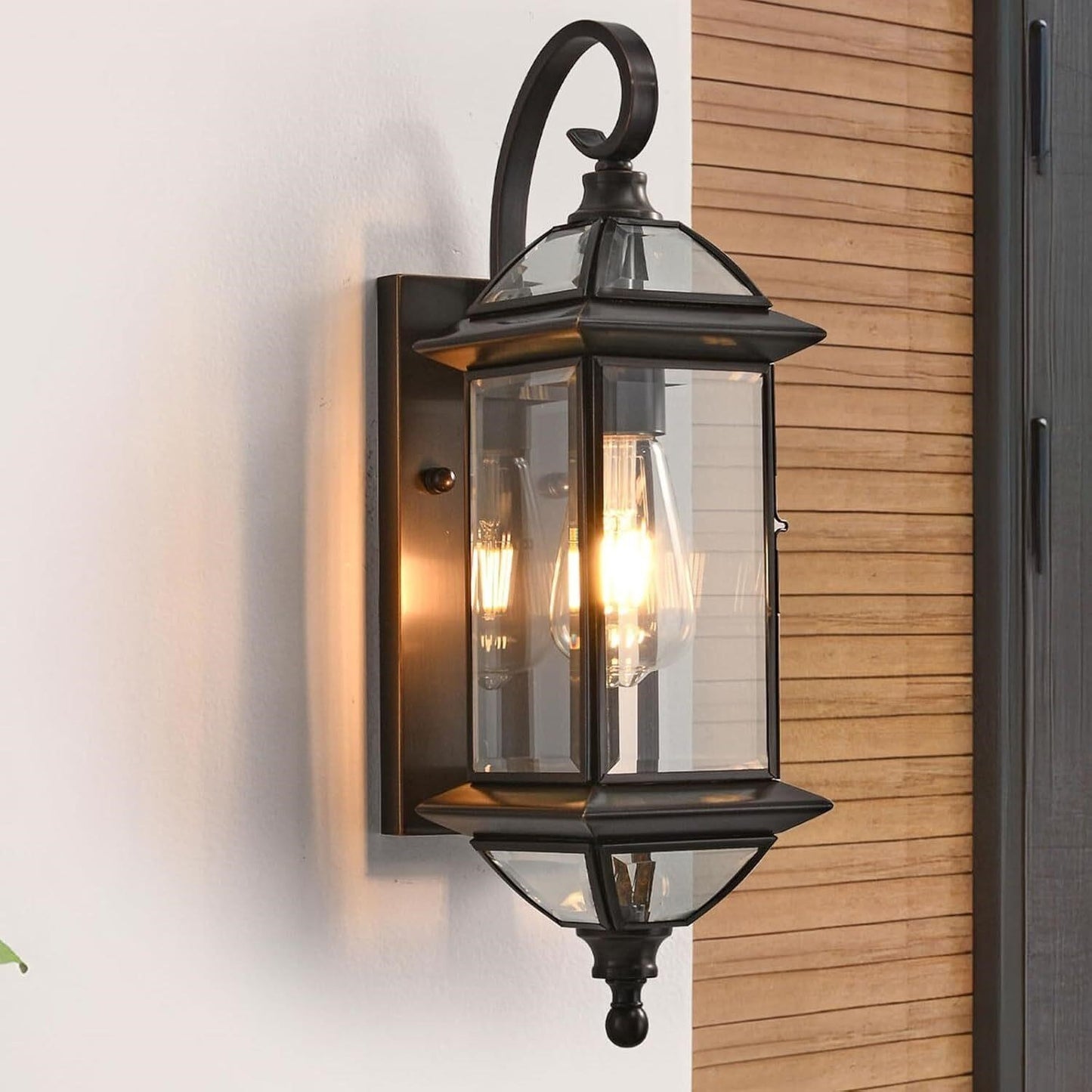 Outdoor Wall Light Fixture 18.5in Copper Oil Rubbed Bronze Lantern Waterproof E2