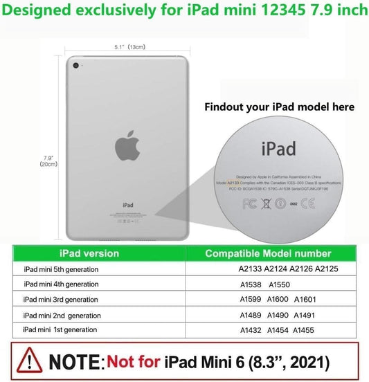 iPad Mini 5 4 3 2 Keyboard Case 7.9 inch Detachable Bluetooth Cute Round Key