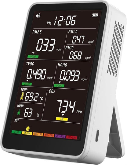 16-in-1 Air Quality Monitor Indoor CO2 PM2.5 PM10 HCHO TVOC Detector AirWhisper