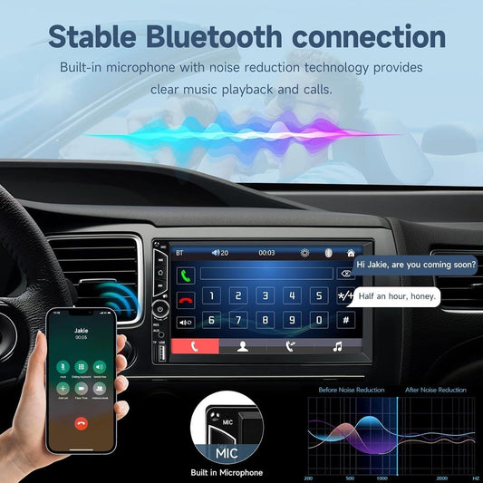7 Inch Car Stereo Double Din Radio Touchscreen with Backup Camera Bluetooth MP3