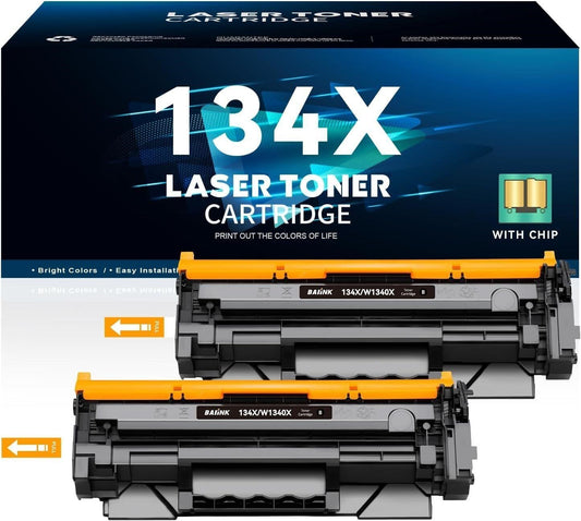 2-Pack Black Toner Cartridge for HP 134X M209 M234 LaserJet Printer with Chip