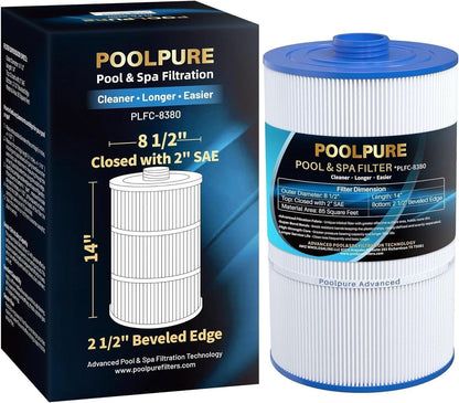 POOLPURE PLFC-8380 Spa Filter Sundance 6540-501 Unicel C-8380 85 SqFt NSF New