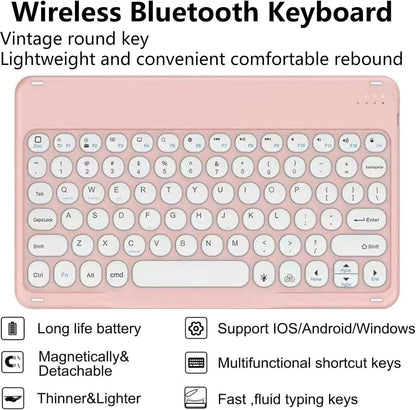 iPad Mini 5 4 3 2 Keyboard Case 7.9 inch Detachable Bluetooth Cute Round Key