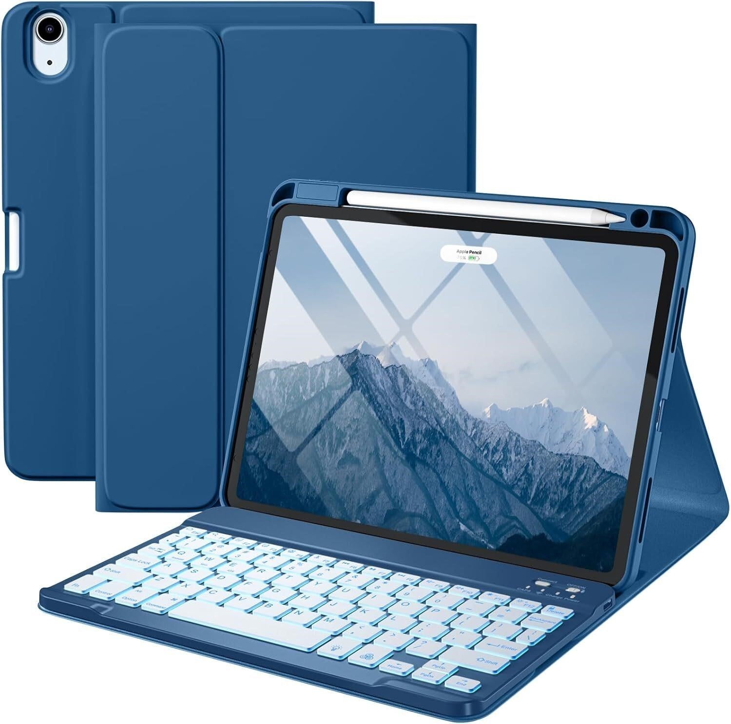 iPad compatible 11" M3/M2 Detachable Magnetic Folio - Backlit Keys-Pencil Holder