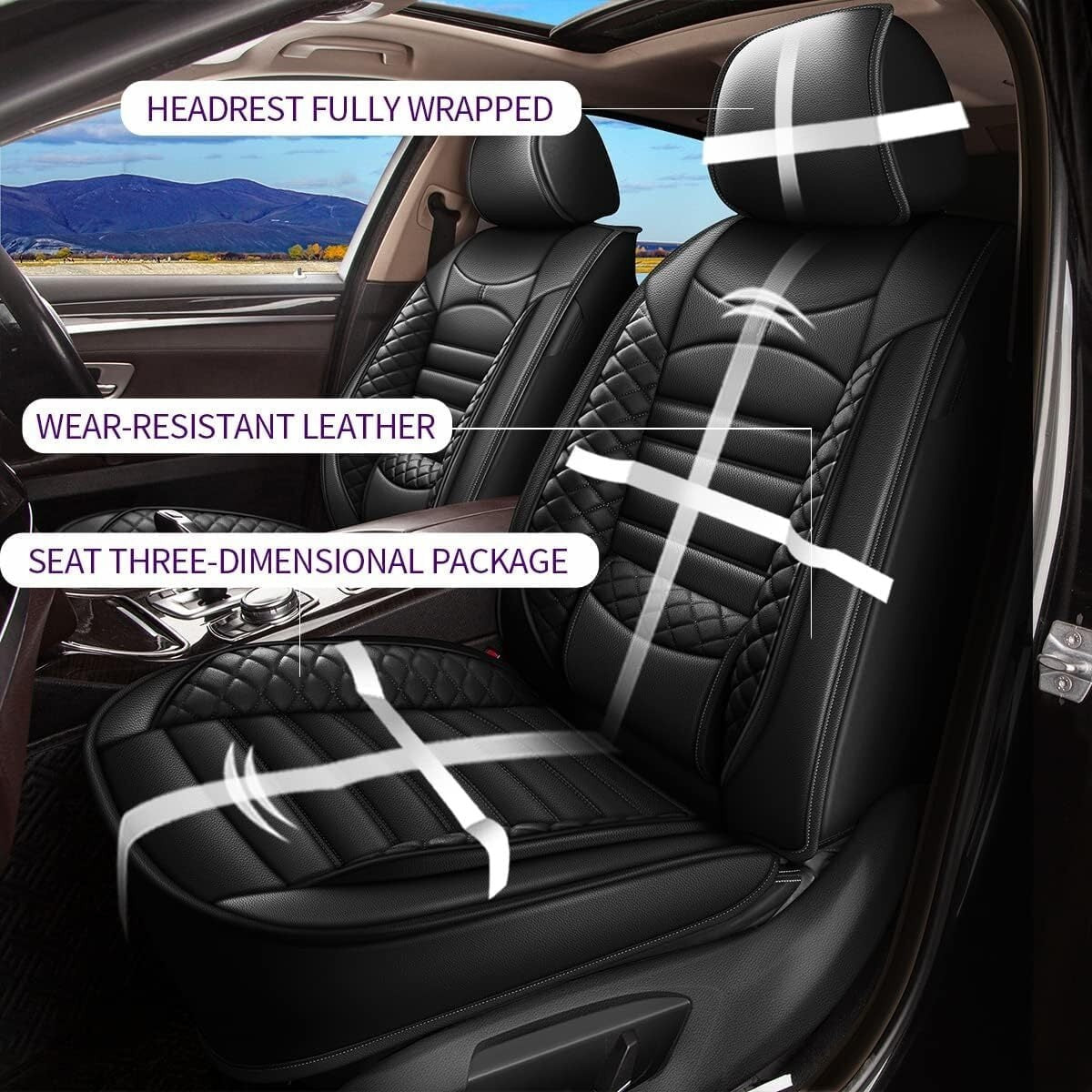AOMSAZTO Jeep Gladiator 2020-2025 Seat Covers Full Set 360 Wrap Airbag Safe