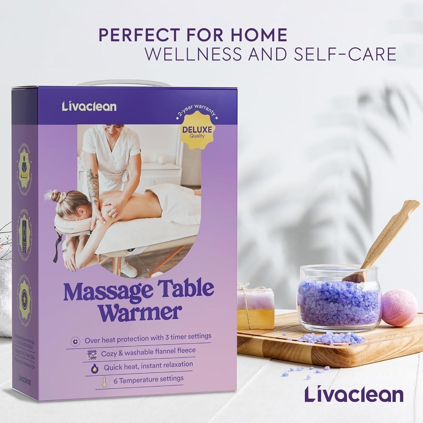Massage Table Warmer Heating Pad 71x31.5 6 Heat 3 Timer Flannel Fleece Auto Off