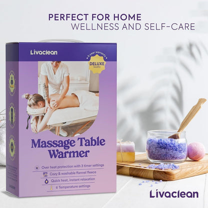 Massage Table Warmer Heating Pad 71x31.5 6 Heat 3 Timer Flannel Fleece Auto Off
