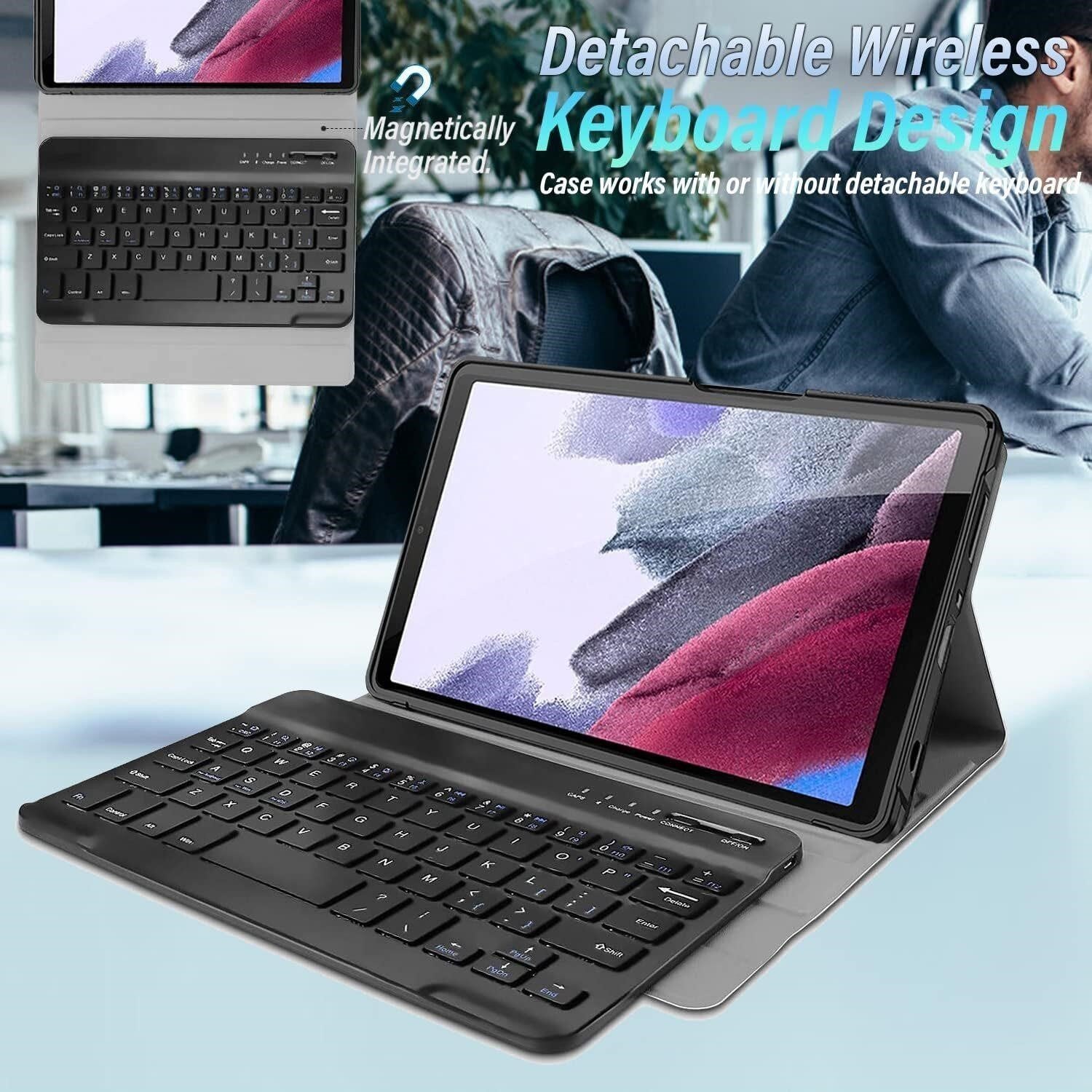 Backlit Keyboard Case Galaxy Tab A7 Lite 8.7 SM-T220 T225 T227 Screen Protector