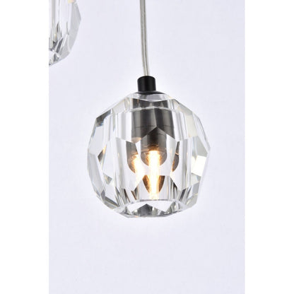 3-Light Black Crystal Globe Pendant Chandelier G9 Dimmable Modern Kitchen