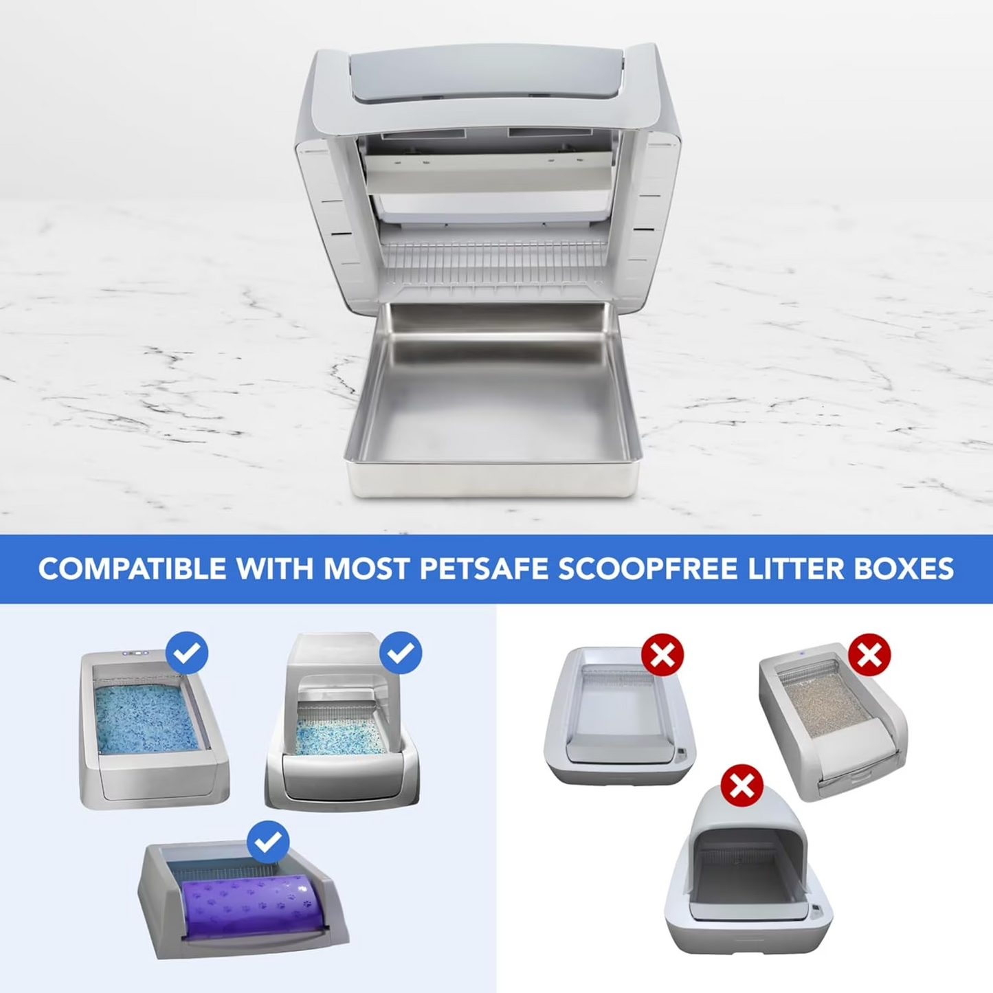 PetSafe ScoopFree Crystal Pro Automatic Cat Litter Box w/ Stainless Steel Tray