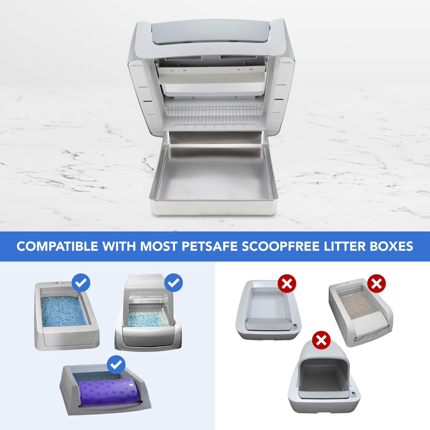 PetSafe ScoopFree Crystal Pro Automatic Cat Litter Box w/ Stainless Steel Tray