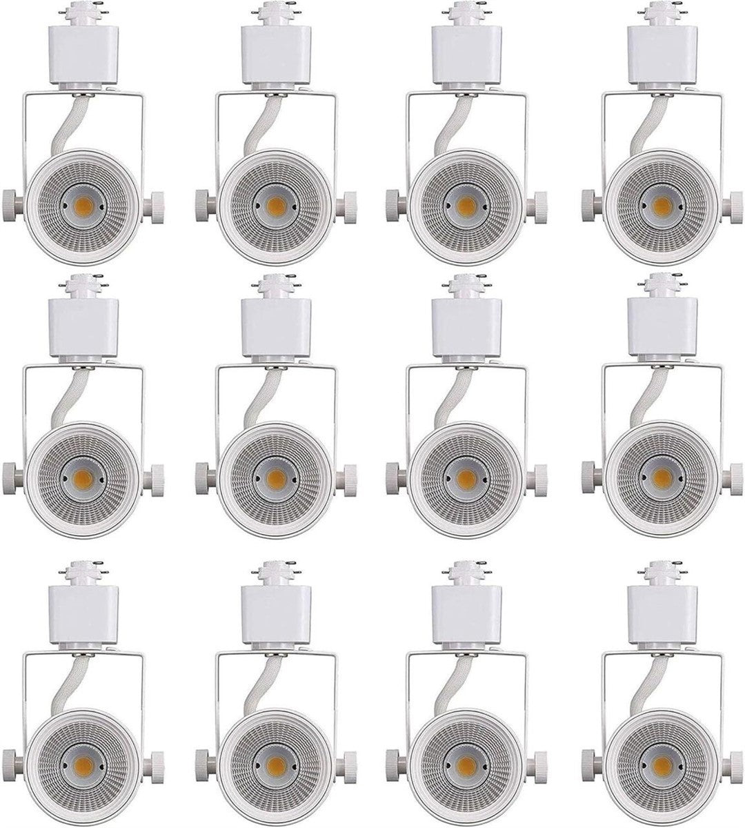 CLOUDY BAY 12-Pack LED Track Light Head 8W 3000K CRI90+ Dimmable Halo White