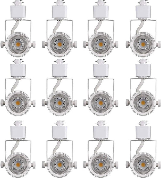 CLOUDY BAY 12-Pack LED Track Light Head 8W 3000K CRI90+ Dimmable Halo White