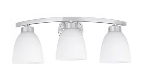 Aspen Creative 21" Vanity with 3-Lights - Satin Nickel - Frosted Glass Shades