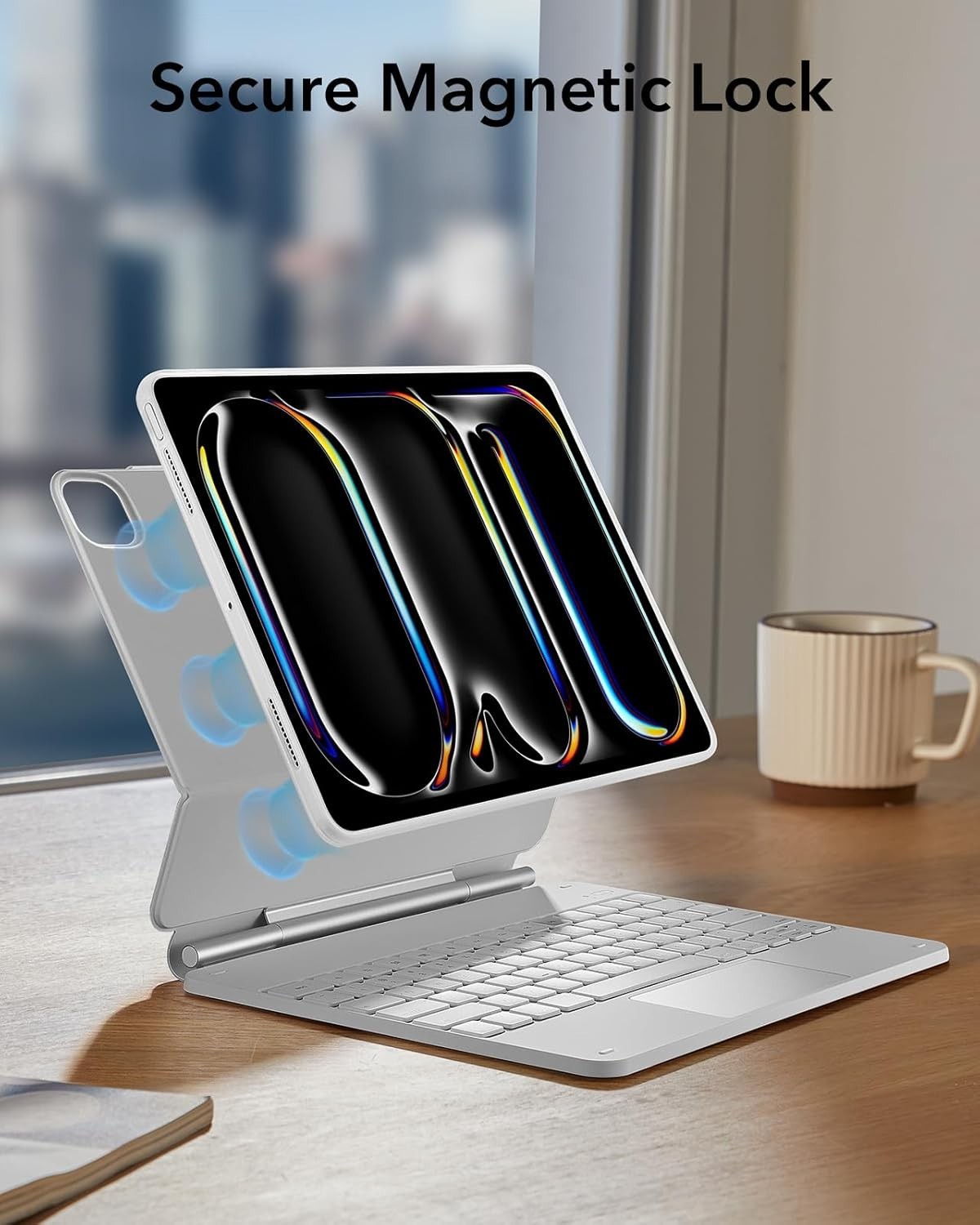 ESR iPad Pro 13 M4 Keyboard Case Rebound 360 Detachable Magnetic White
