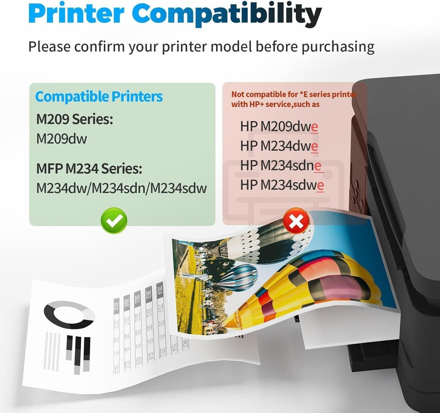 2-Pack Black Toner Cartridge for HP 134X M209 M234 LaserJet Printer with Chip