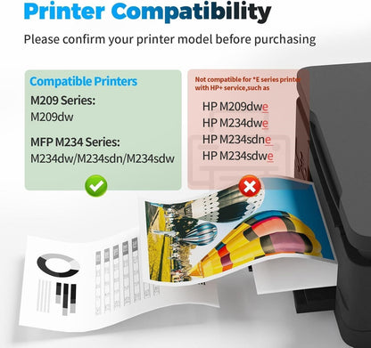 2-Pack Black Toner Cartridge for HP 134X M209 M234 LaserJet Printer with Chip