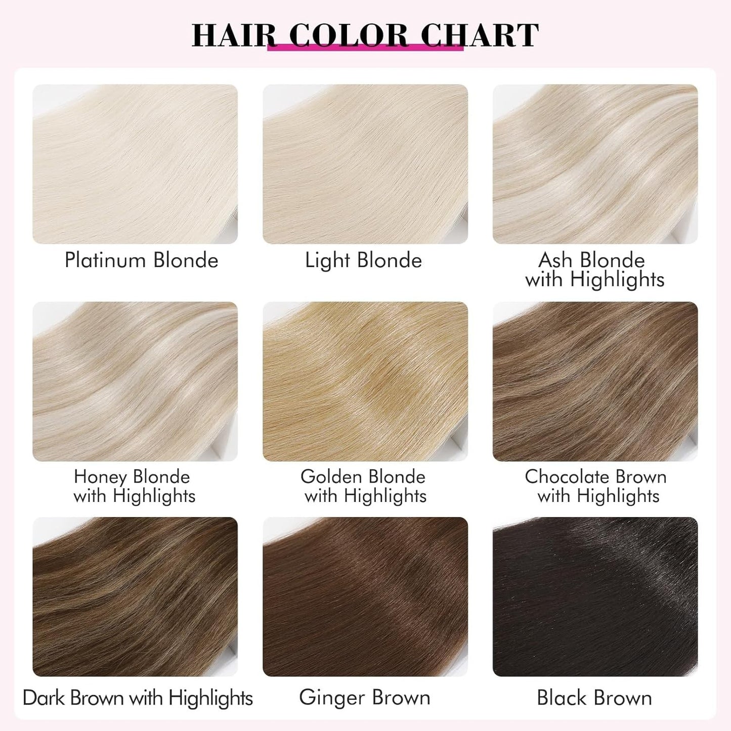 REECHO 11PC Clip In Hair Extensions 24" Straight Platinum Blonde HE005 Synthetic