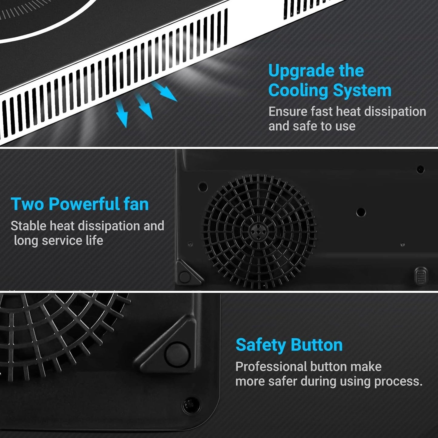 Aobosi Double Induction Cooktop 1800W Dual Burner Portable 22" 10 Temp NEW