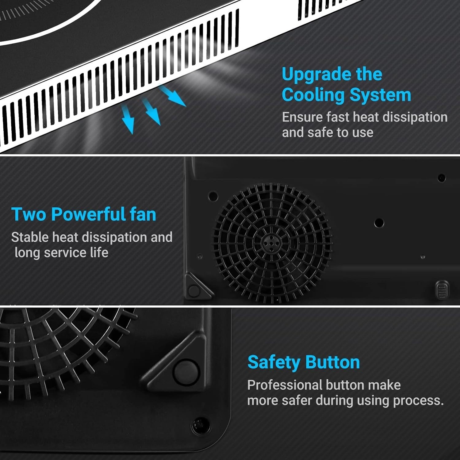 Aobosi Double Induction Cooktop 1800W Dual Burner Portable 22" 10 Temp NEW