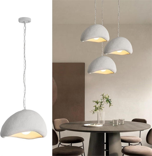 Wabi Sabi Pendant Light 15.75" White Dome Japandi Kitchen Island Dining Room New