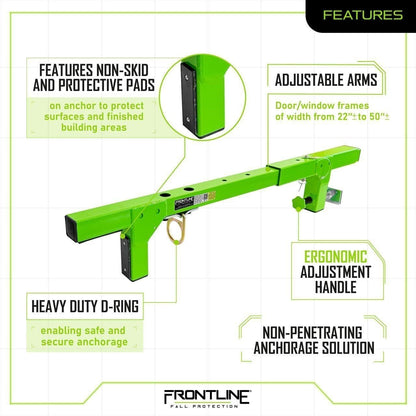 Frontline WDJ50 Door Jamb Anchor Non-Penetrating 50" Fall Protection OSHA New